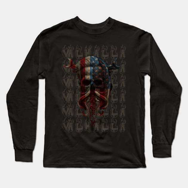 Until Valhalla Viking USA Flag Long Sleeve T-Shirt by JammyPants